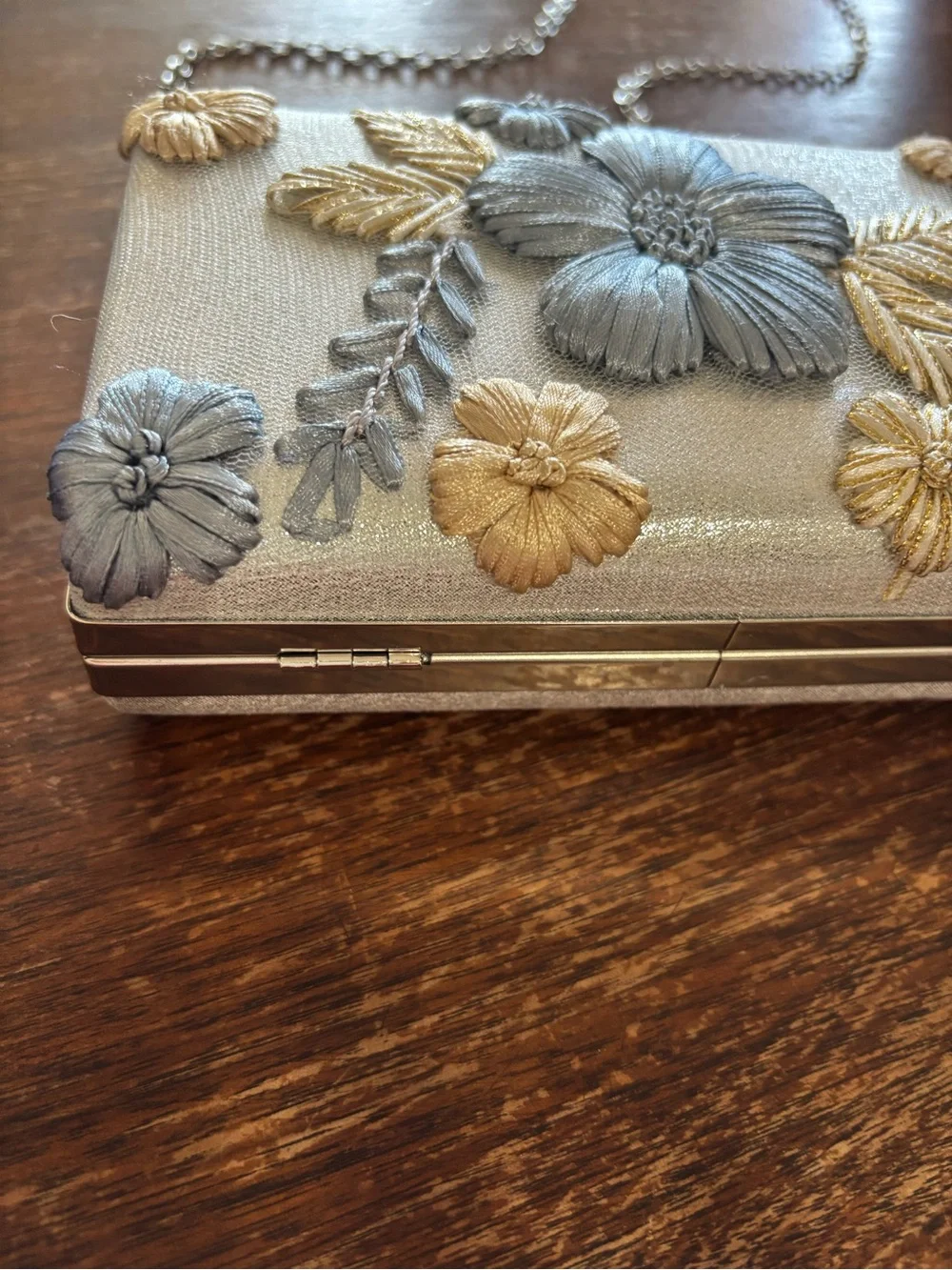 Lauren Lorraine 3D floral clutch crossbody